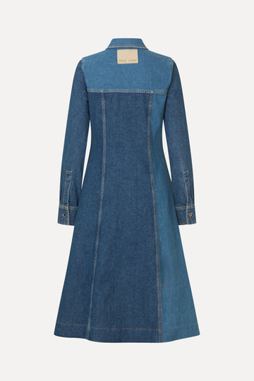 Stine Goya Long Sleeve Denim Dress Dress Two Tone Denim