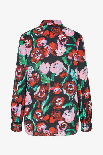 Stine Goya Long Sleeve Shirt Top Painted Rose Garden