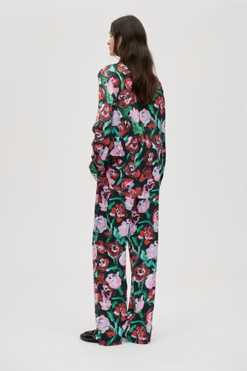 Stine Goya Long Sleeve Shirt Top Painted Rose Garden