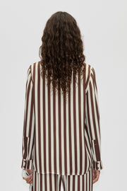 Stine Goya Long Sleeve Shirt Top Ivory Stripes