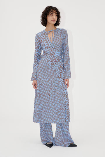 Stine Goya Long Sleeve Wrap Tie Dress Dress Graphic Weave