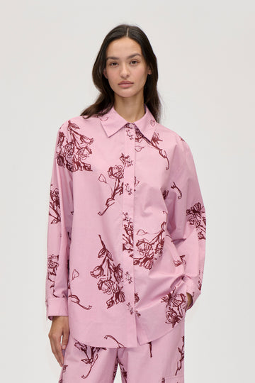 Stine Goya Loose Long Sleeve Shirt Top Rose On Rose