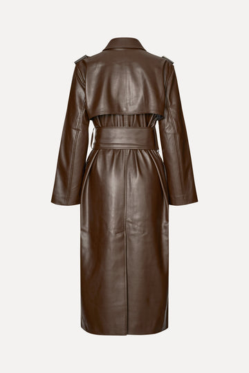 Stine Goya Oversized Trenchcoat With Buckle Belt Coat Chocolate
