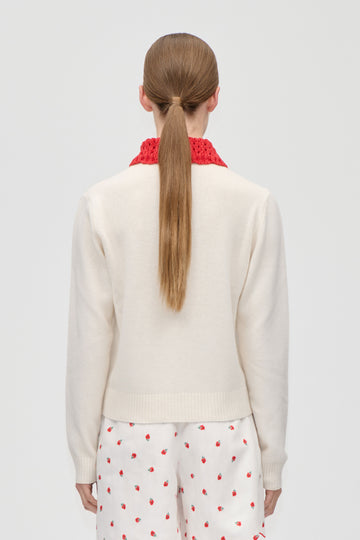 Stine Goya Polo Knit Knit Cream / Red
