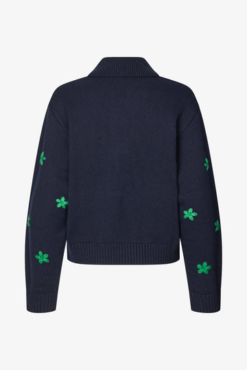 Stine Goya Relief Knit Polo Knit Relief Knitted Flowers