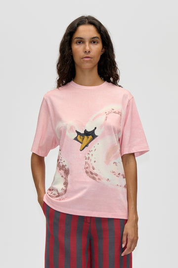 Stine Goya Short Sleeve T-Shirt Top Swans