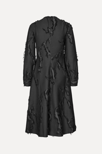 Stine Goya Shoulder Pleated Long Dress Dress Jet Black