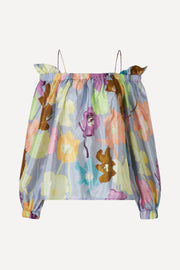 Stine Goya Stefanie Blouse Top 4084 Filigran Flower Blue