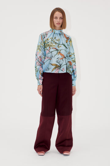 Stine Goya Structured Long Pants Pants Aubergine