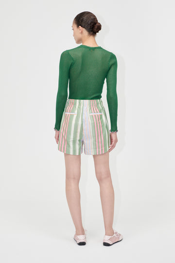 Stine Goya Structured Shorts Pants Forest Stripe