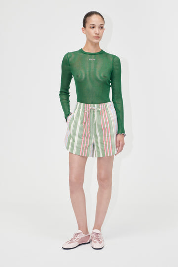 Stine Goya Structured Shorts Pants Forest Stripe