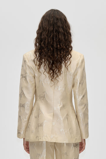 Stine Goya Structured Single-Breasted Jacket Jacket Porcelain Cream