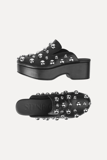 Stine Goya Studded Clog Footwear Jet Black