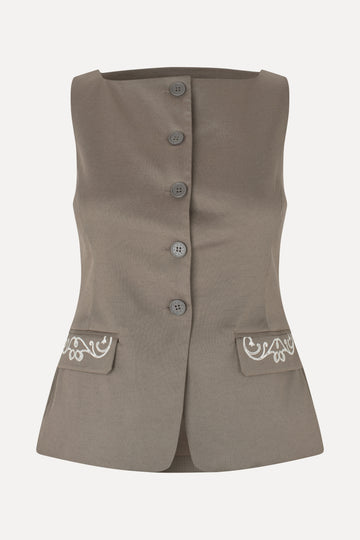 Stine Goya Tailored Tank Vest Top Cherries On A Paisley