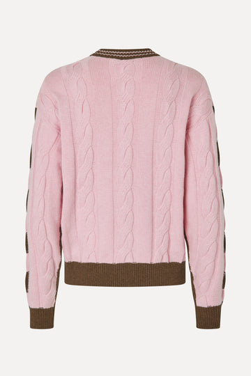 Stine Goya Two-Tone Cable Sweater Knit Timber