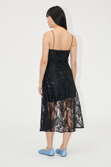 Stine Goya V Neck Midi Dress Dress Abstract Embellishment