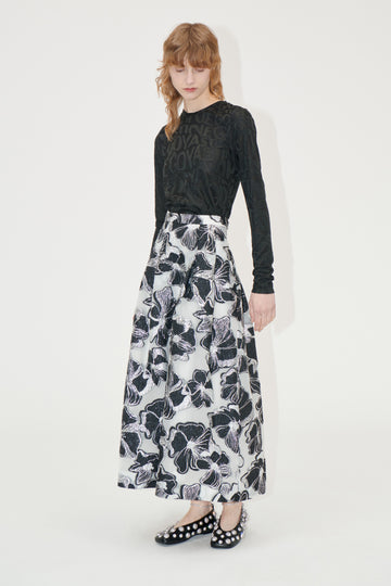 Stine Goya Voluminous Midi Skirt Skirt Anemone Jacquard