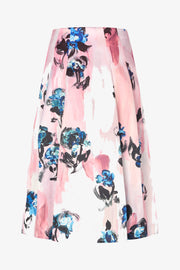 Stine Goya Voluminous Midi Skirt Skirt Blue Roses On Blush