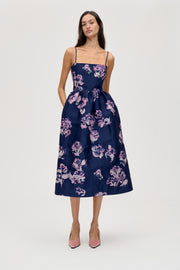 Stine Goya Voluminous Strap Dress Dress Blush Roses On Indigo