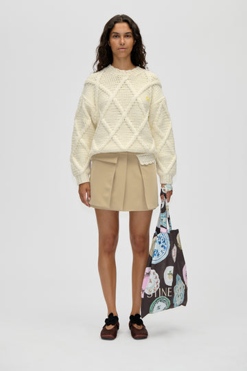 Stine Goya Waistbelt Mini Skirt Skirt Ecru