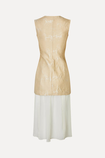 Stine Goya Waistcoat Tailored Midi Dress Dress Porcelain Cream
