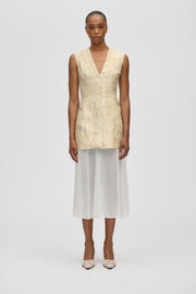 Stine Goya Waistcoat Tailored Midi Dress Dress Porcelain Cream