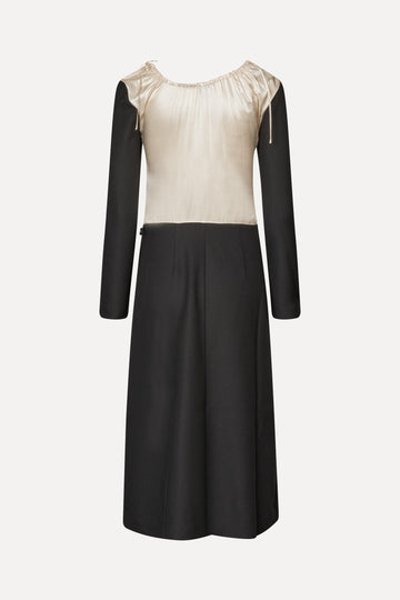 Stine Goya Wrap Midi Dress Dress Black / Butter Milk