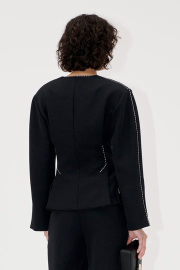 Stine Goya Zip-up Jacket w/Adjustable Waist Jacket Jet Black